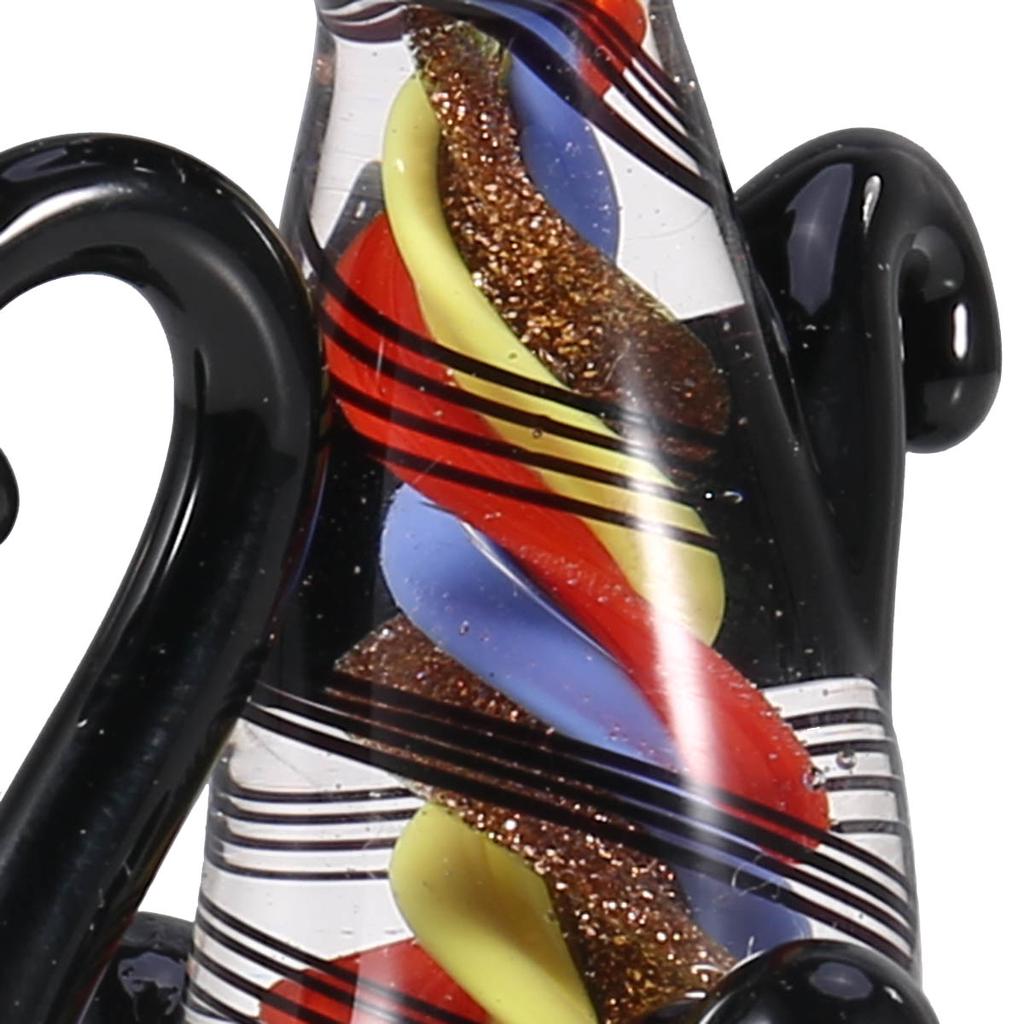 Черный котенок, мини-симпатичная фигурка кота, стеклянная статуя животного, орнамент, фигурка кота из дутого стекла ручной работы