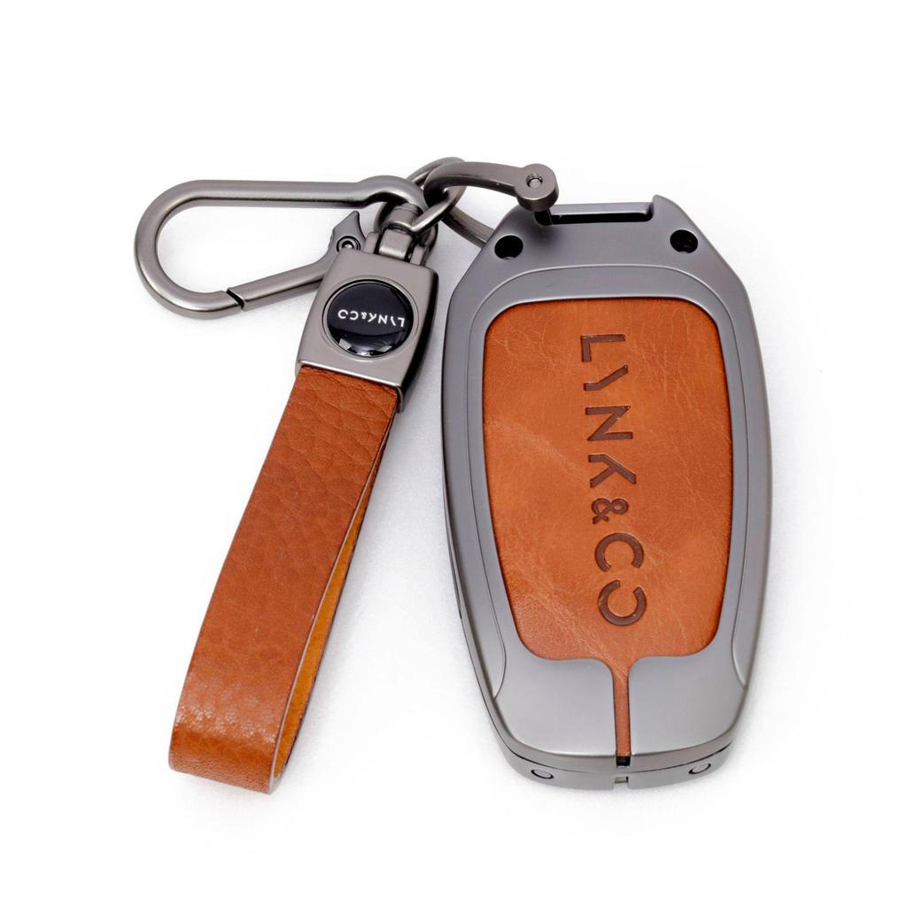 Новый чехол для ключей из натуральной кожи и сплава для моделей Lynk & Co 01, 03, 05, 06