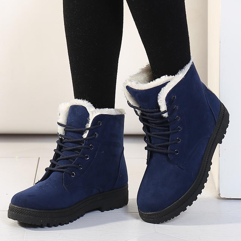 Зимние сапоги до щиколотки Botas Mujer Warm Plush Insole Shoes Women