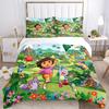 Dora'S Colorful Adventure Print 3Pcs Bedding Setduvet Cover With 2 Bedropillowcase Home Birthday Gift