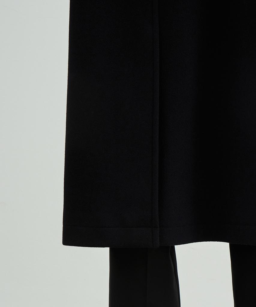 Musinsa Standard Wool Blend Oversized Long Pocket Balmacaan Coat [Black]