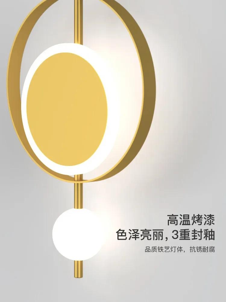 Современный настенный светильник для интерьера, светодиодная круглая декоративная лампа, золотистый минималистичный светильник для лестницы, настенные светильники для гостиной, спальни, прихожей