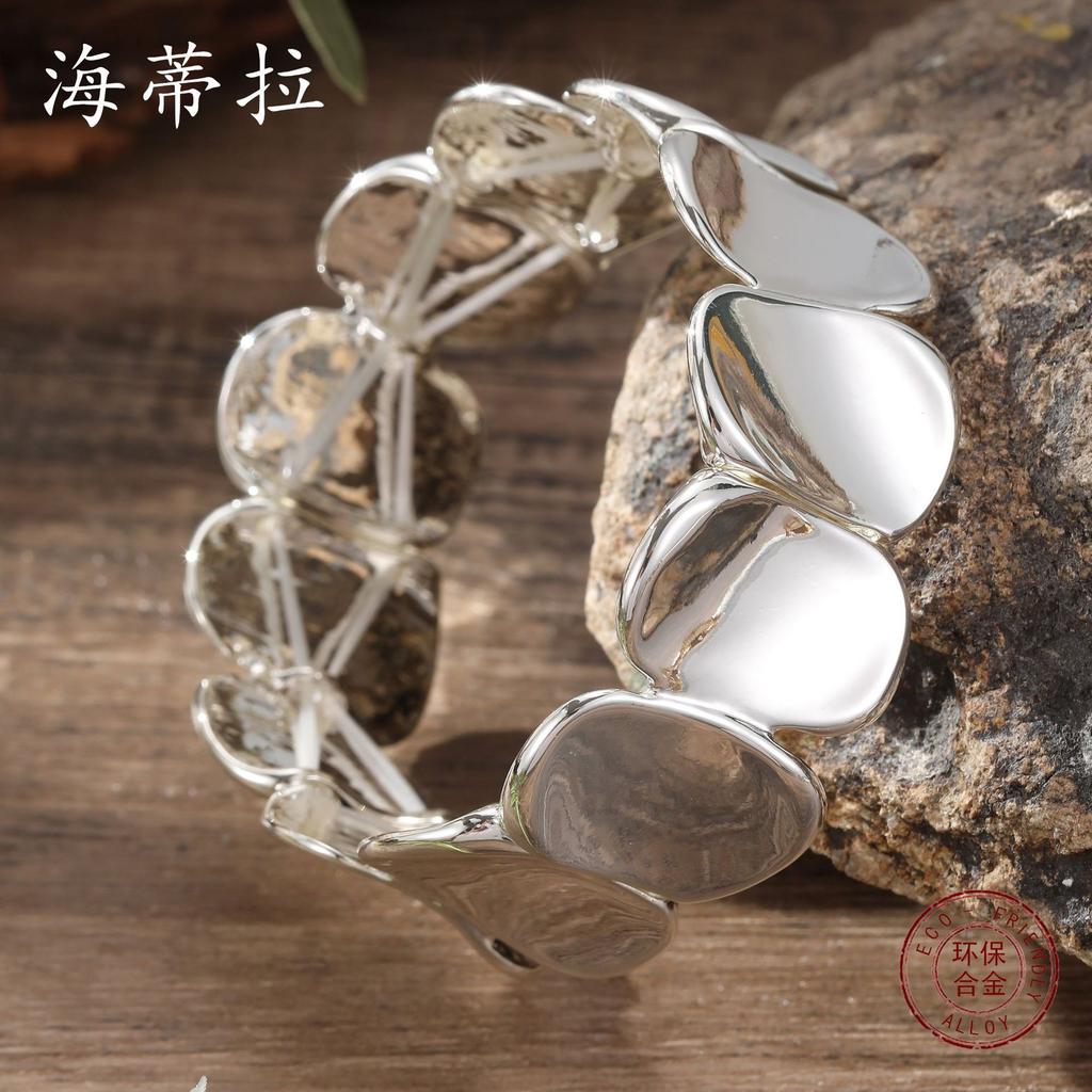 Новый глянцевый геометрический эластичный браслет с пайетками Модный премиальный женский универсальный браслет с пайетками неправильной формы