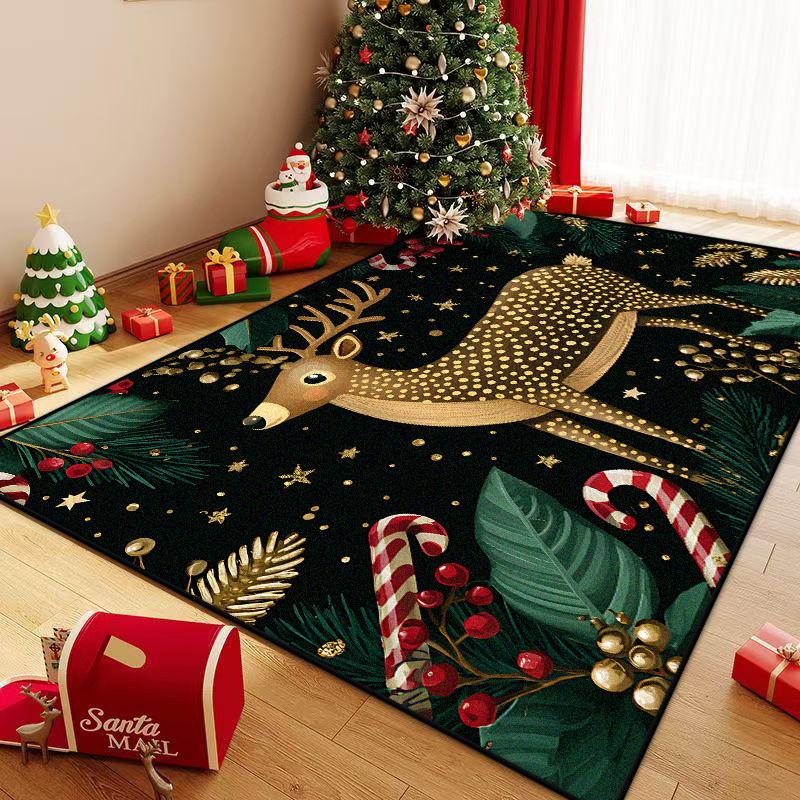 Рождественский Современный КОВЕР ДЛЯ ГОСТИНОЙ Роскошное Украшение Дома Ковры для Спальни Большой Площади Моющийся Противоскользящий Коврики для Пола в Гостиной Прикроватный