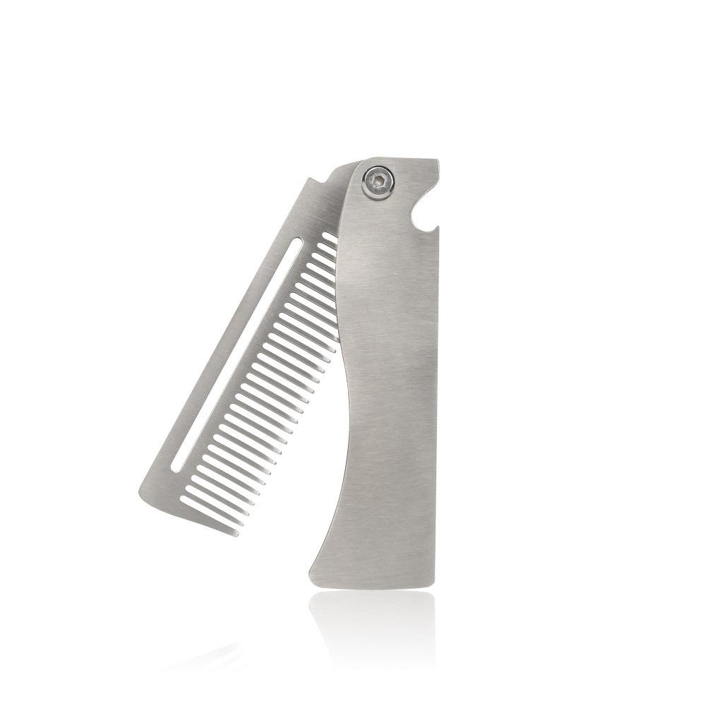 Beard Comb Folding Pocket Beard Combs Hairdressing Hair Styling Comb Portable Steel Combs Salon