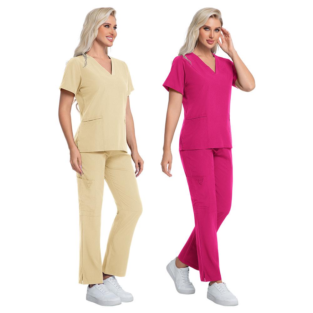 Short Sleeve Nurse Work Uniform Set for SPA & Salon 
