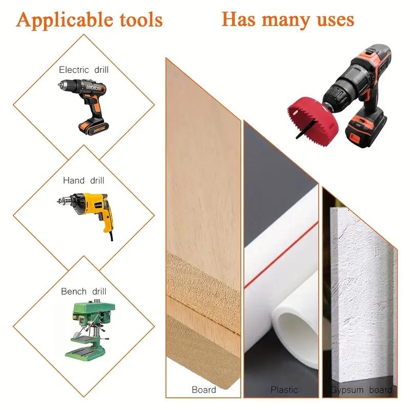 11pcs Hole Saw Set Hole Saw Kit With 8Pcs Saw Blades Durable Carbon Steel Metal Circle Power Drill Hole Cutter for Wood Plastic