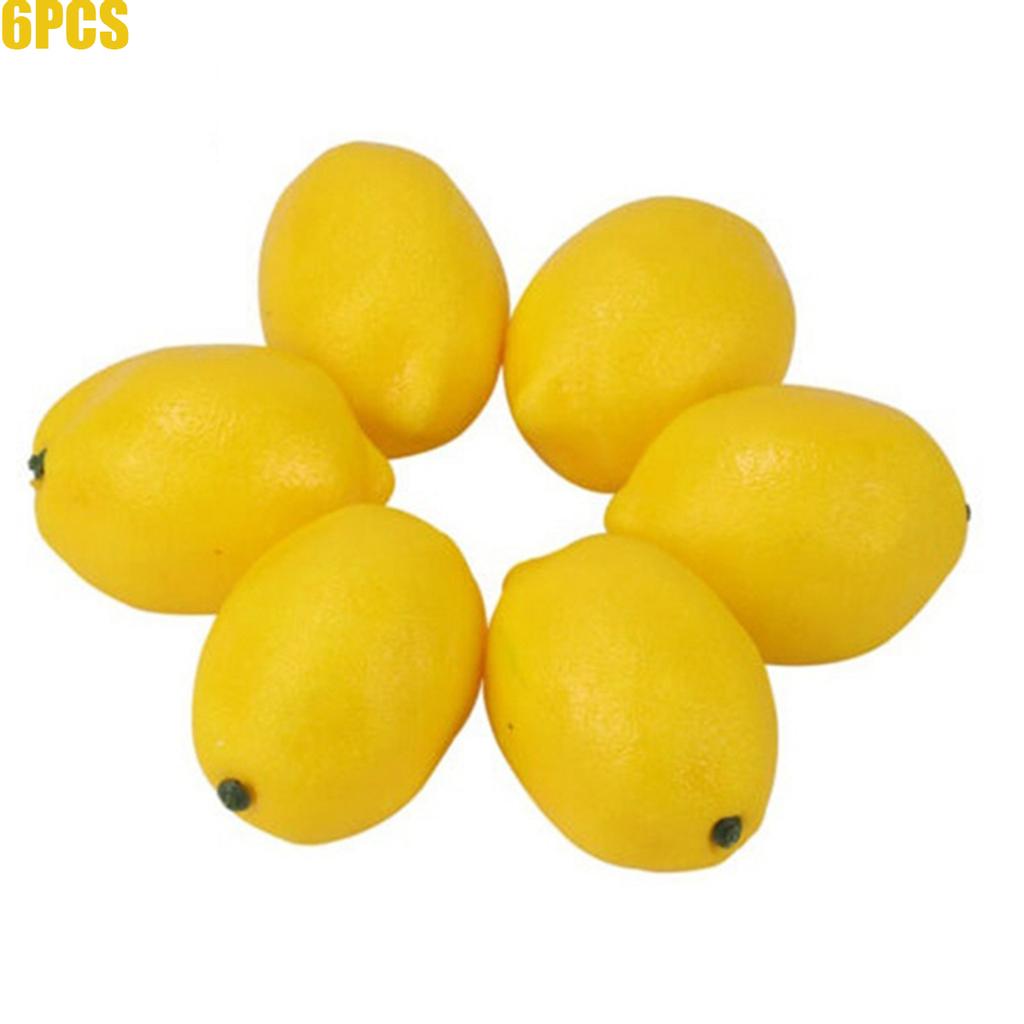 6/10PCS Christmas Wedding Lifelike Kitchen Artificial Lemon Fake Fruit Decoration Simulation
