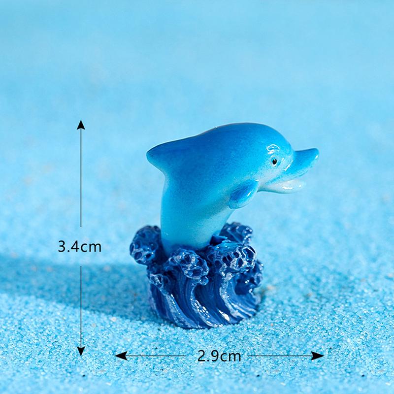 Cartoon Surfboard Seashells Seabirds Dolphins Ornaments Resin Fish Tank Decor