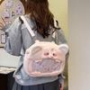Pig Cartoon Pink Plush Bags Ergonomic Design Amples Storage School Leisures