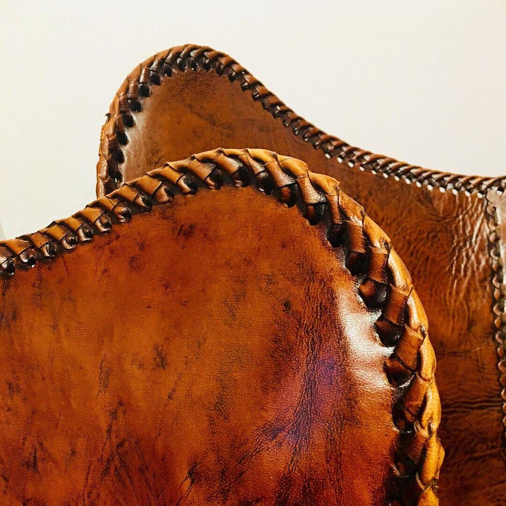 Vintage Lounge Accent Chair Classic Buffalo Leather Butterfly Chair Retro BKF