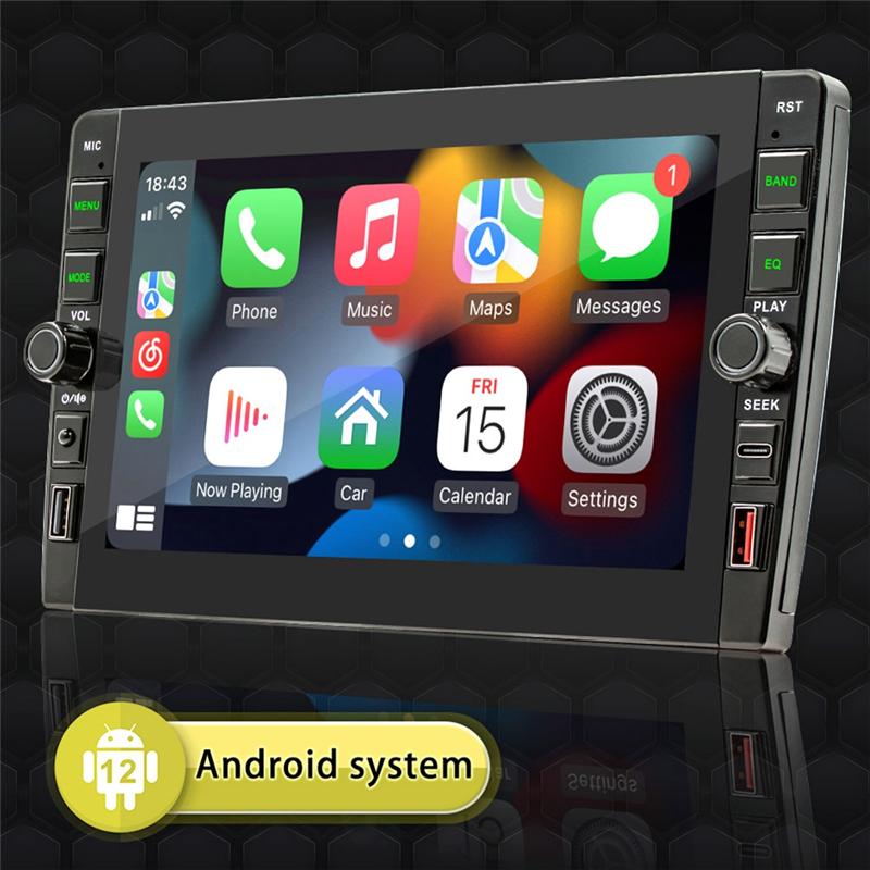 Мощный 8-дюймовый автомобильный сенсорный экран Беспроводной Carplay Android Auto Автомобильный портативный радиоприемник Bluetooth MP5 FM-приемник Хост