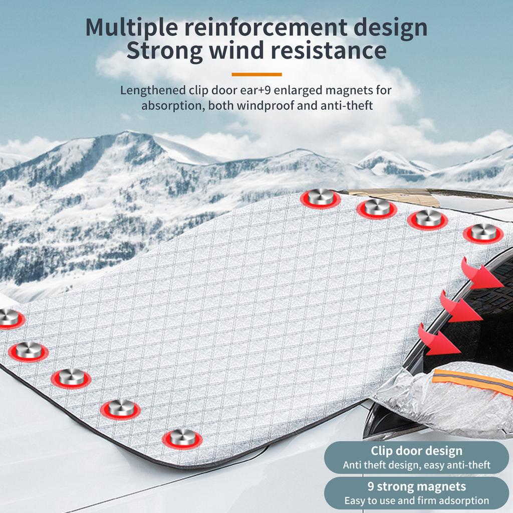 Чехол для лобового стекла автомобиля от снега, водонепроницаемый, против замерзания, защита от замерзания автомобиля, зимнее внешнее покрытие для автомобилей с магнитным краем