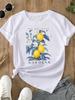 Sweet Flower Style Cute Unisex Tee T Clothing Fashion Casual Ladies Graphic Clothes Print White Short Sleeve ONeck TShirts