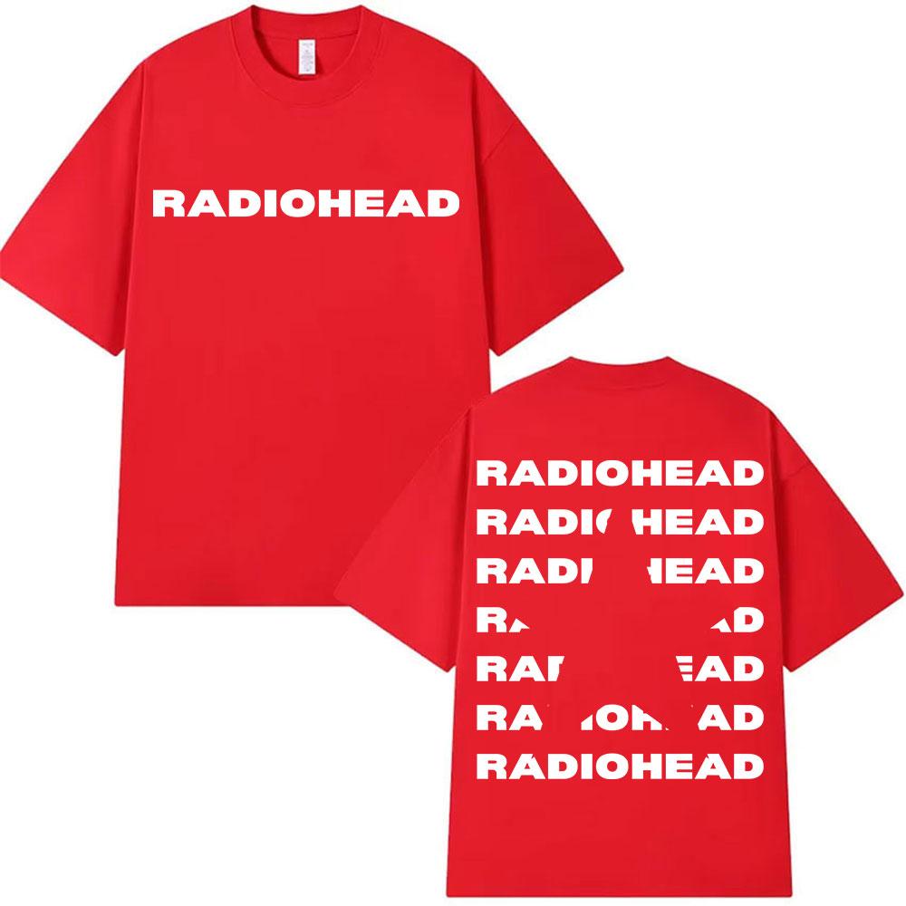 Rock Band Radiohead Тур 2025 Логотип Футболки Мужская Мода Поп Одежда Оверсайз Футболка Унисекс Хип-Хоп Хлопковые Футболки Высокого Качества