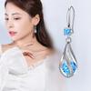 925 Sterling Silver Fine Blue Crystal Earrings for Women Luxury Fashion Jewelry Party Wedding Accessories Gifts