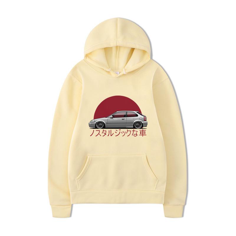 Independence Station Autumn And Winter Car Printing Hooded Sweater Men'S And Women'S Loose Couple Top