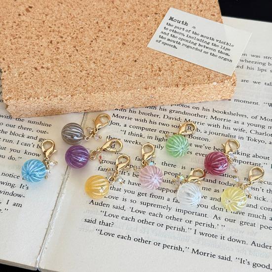 Keychain Pendant Easy to Use Mini Compact Translucent Texture Sugar Beads Design Keychain with Lobster Clasp Backpack Accessory