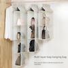 Wardrobe Leather Hanging Bag with Transparent Dust Cover