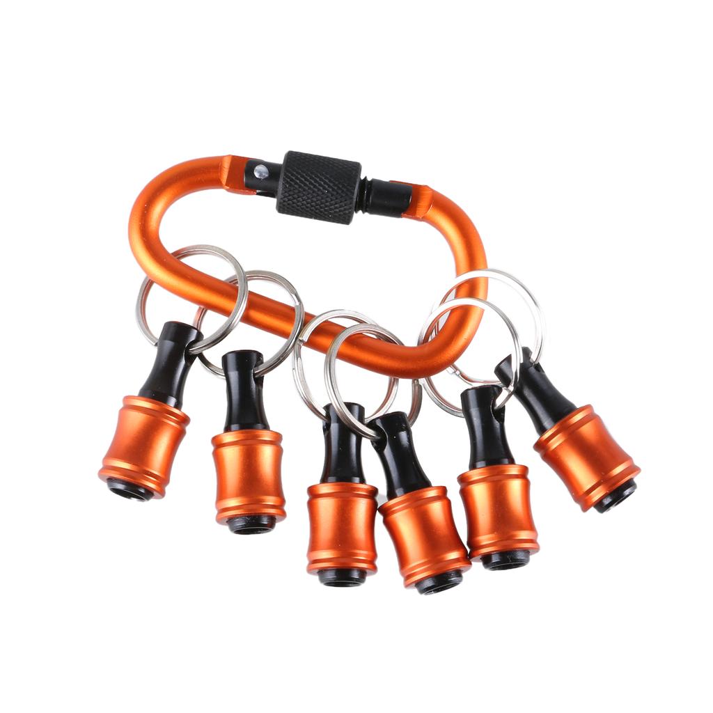 6Pcs 1/4inch Hex Shank Screwdriver Bit Holder Extension Rod Keychains Screw Adapter Drill Portable Handheld Bit Holder