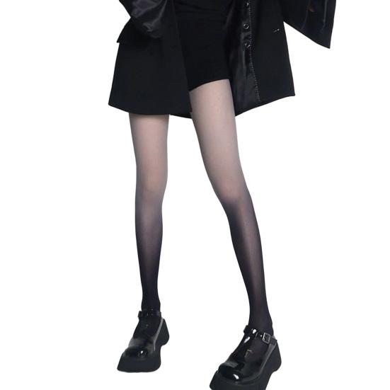 Women Pantyhose Gradient Contrast Color High Elasticity Skinny Thin Soft Candy Color Anti-slip Cosplay Performance Tights Long Socks