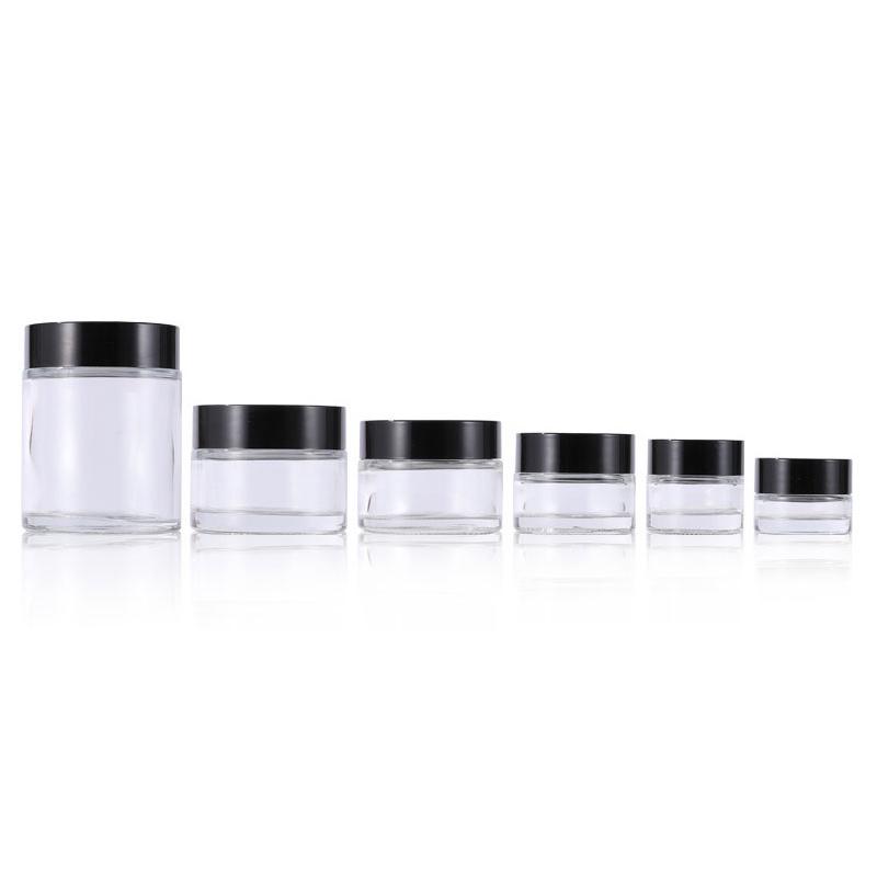 Plastic Empty Jars With Black Lids Canister Face Cream Container Storage Box Portable Travel Bottle Home Supply Makeup Tool