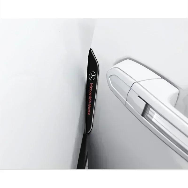 TVE4 4pcs for Mercedes Benz C180 C200 C260 Car Door Anti-collision Protector Bar Stickers Side Edge Rear View Mirror Protection Strip