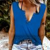 Women Tanks Sexy V Neck Sleeveless Summer Tops Vest 3D Blue Pattern Print Cool Lightweight Tops