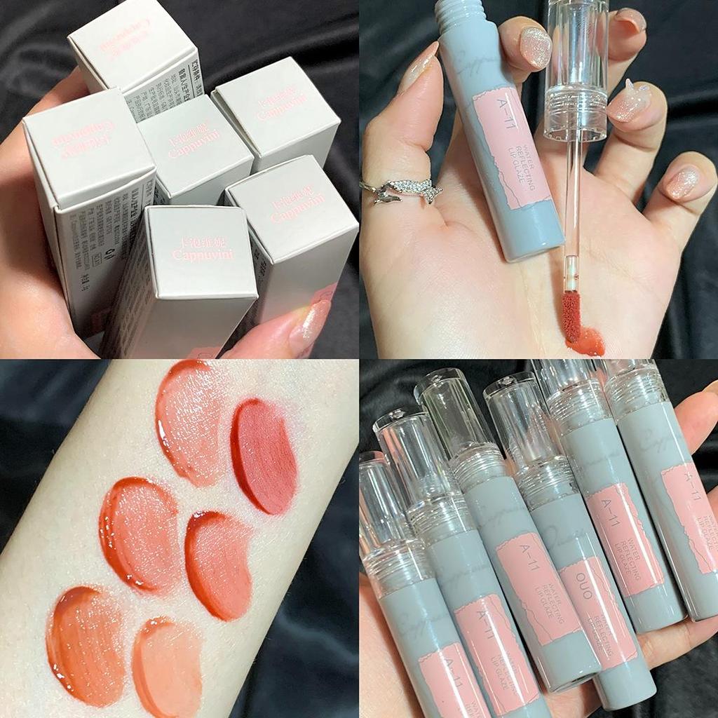 Серый тюбик Чистое Желание Водяной Блеск для Губ - Зеркальная Глазурь, Идеально подходит для Студентов и Повседневной Носки