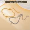 Cazador Love Knot A-Z Initial Letter Snake Chain Bracelet Stainless Steel Jewelry Bracelet for Women Couple Mother's Day Gift