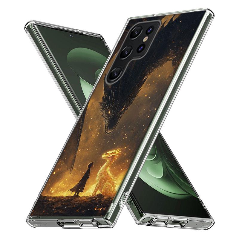 Чехол для телефона F-Fourth W-Wing D-Dragon Capa для Samsung S26 Ultra S25 Edge Galaxy S23 S21 S20 S24 FE S22 S10 Plus Прозрачный ТПУ S