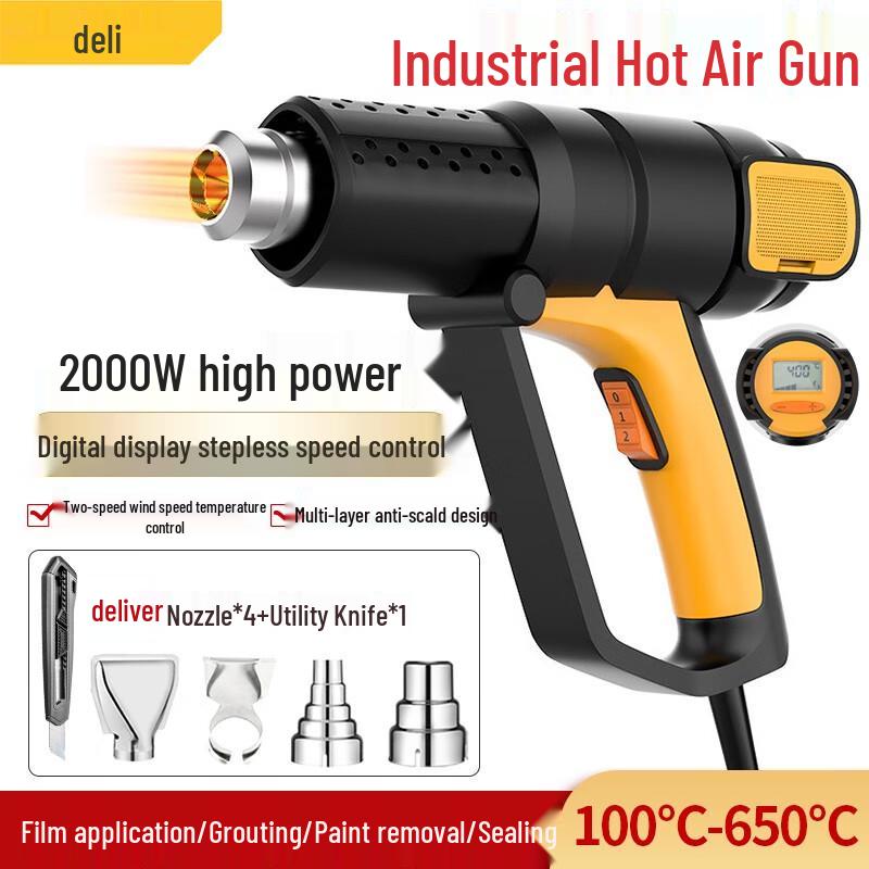 Deli 2000W Digital Display Hot Air Gun CN plug (adapter included)