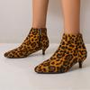Леопардовые туфли-лодочки на низком каблуке для женщин 2025 весна-осень с острым носком для вечеринок, джазовых танцев, обувь, женские туфли большого размера