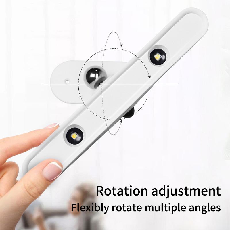 Светодиодный настенный светильник с сенсорным управлением, датчиком движения, вращающийся на 360 градусов, USB-зарядка, беспроводной портативный ночник для спальни, лампа для чтения