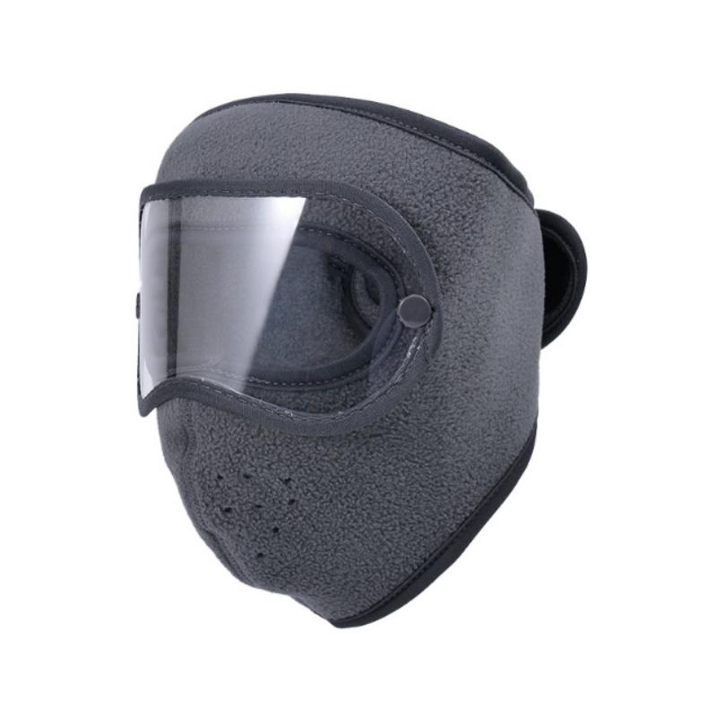 Fashion 6 Colors Women Men Winter Polar Fleece Face Mask Thick Face Covering With Windproof Goggles For Outdoor Cycling Warm Ski Mask Motorcycle