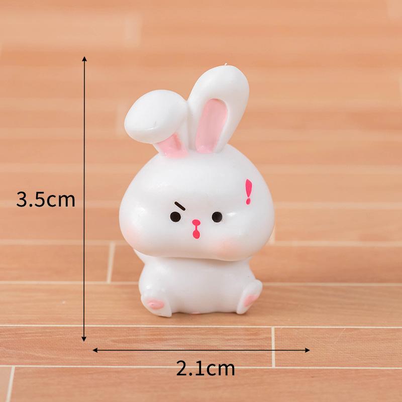8 шт. светящийся мини-кролик орнамент мультяшный кролик фигурка микро пейзаж автомобиль интерьер настольное украшение
