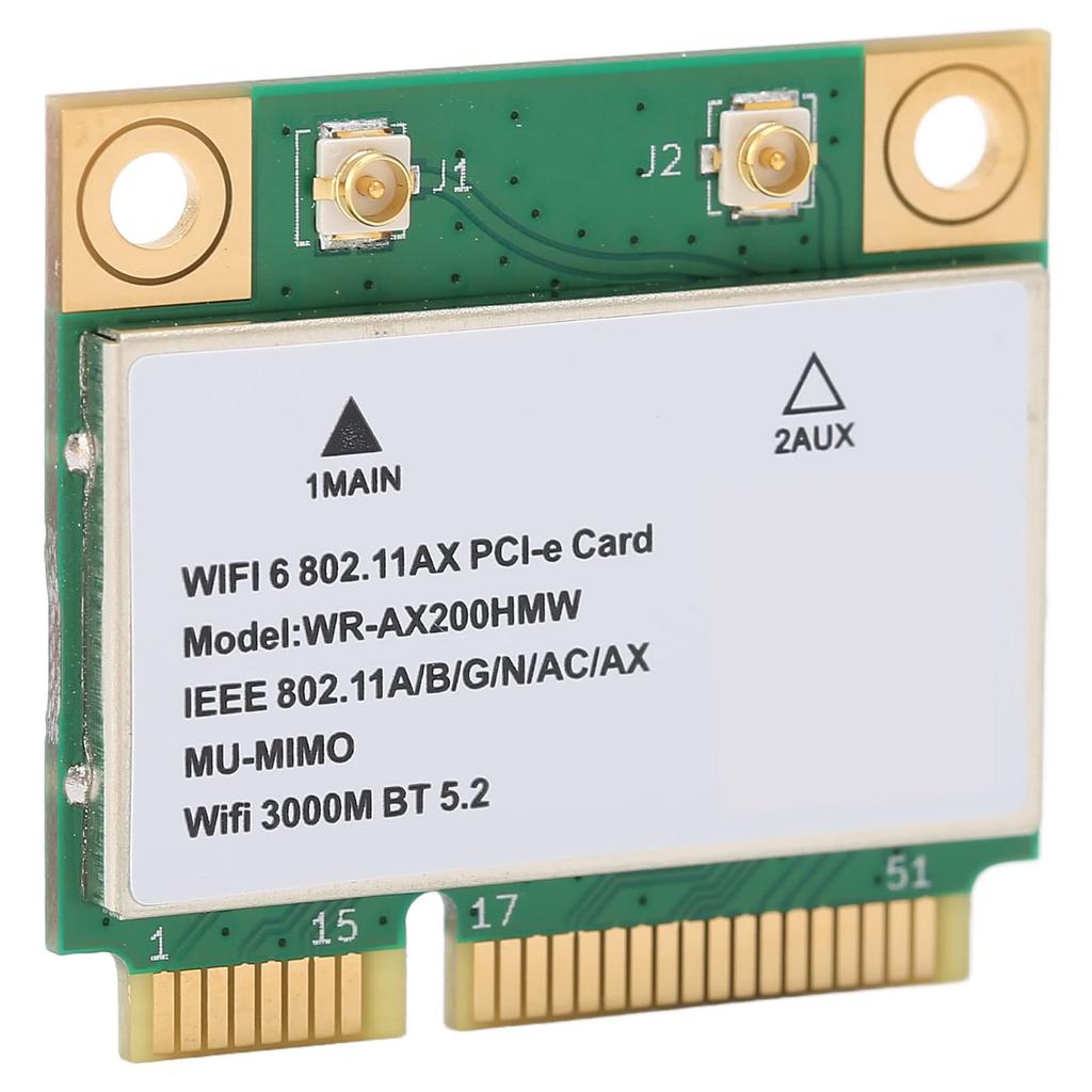 PCI E Network Card, 6GHz Band PCB WIFI Card, MU MIMO Multithreading, Supports Mini PCIE Half-Top Interface, for PC