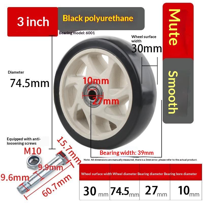 Heavy Duty Replacement Caster Wheels Wear-Resistant 1 Set 1.5/2/2.5/3/4/5 Inch for Kitchen Cabinets Workbench Use