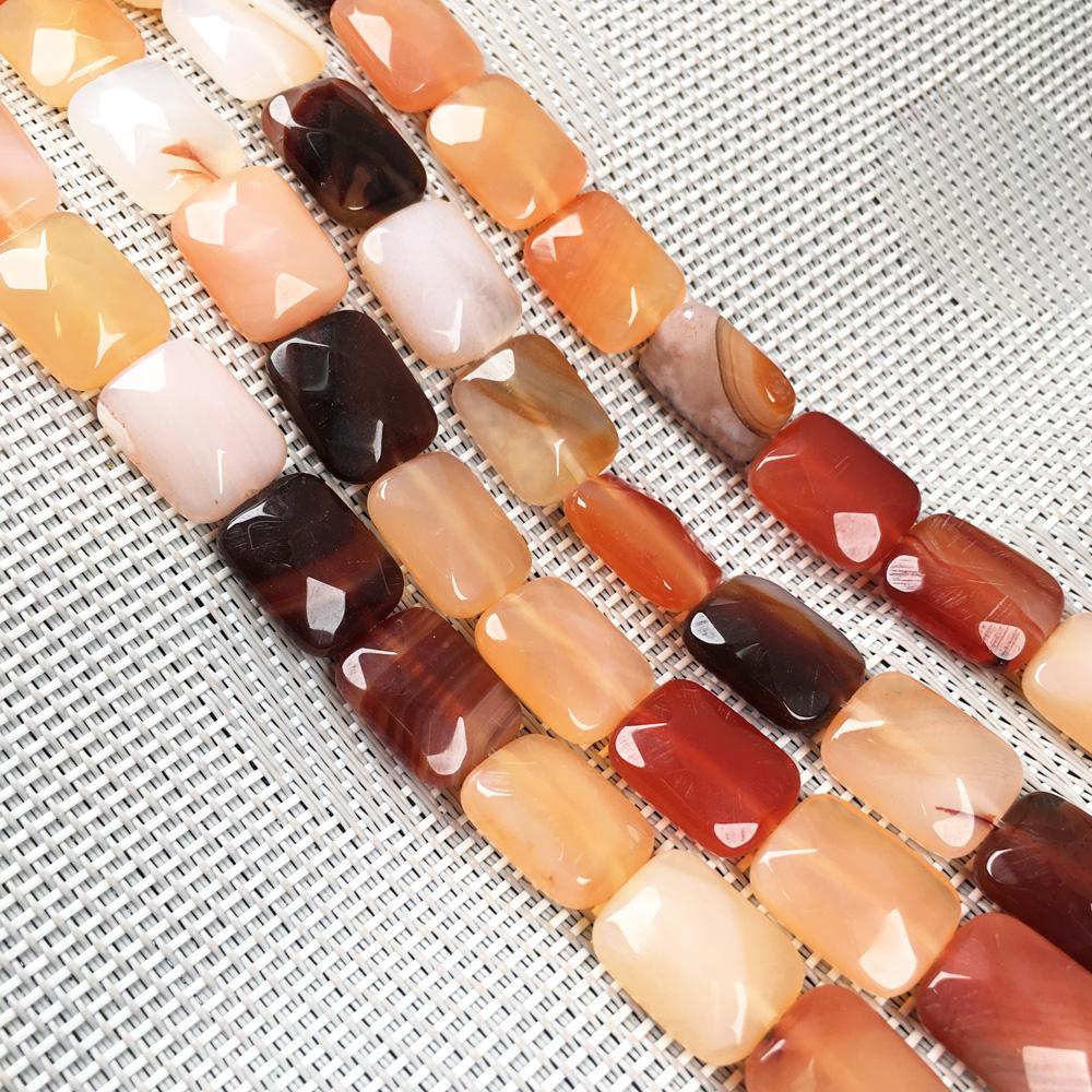 1 нить граненых бусин из натурального камня, 12 × 16 мм, прямоугольные камни из розового кварца и опала, свободные бусины-разделители для изготовления ювелирных изделий, аксессуары для самостоятельного изготовления, 20 см