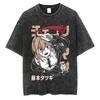 Vintage Washed Tshirts Chainsaw Man Anime T Shirt for Men Harajuku Oversize Tee Cotton Fashion Streetwear Unisex Tops