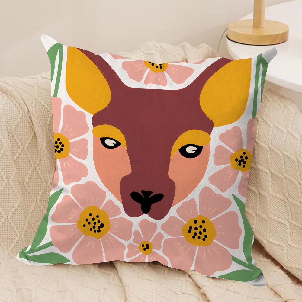 Abstract floral animal fashion Cushion Cover Silky Short Plush Invisible Zipper Dustproof Sofa Pillow Case for Home Decor