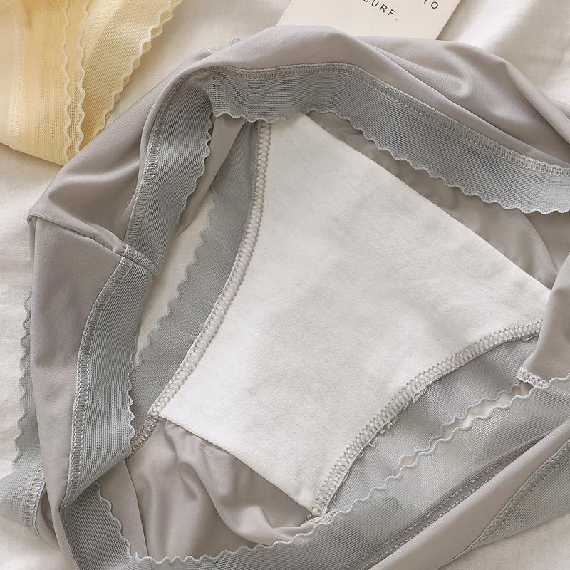 Женские бесшовные трусики Ice Silk, тонкие трусики со средней талией, утягивающие дышащие трусики большого размера