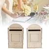DIY Wooden Wedding Mailbox Post Box with Lock Key for Reception Wedding Anniversary Party Decoration