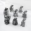 Vintage Exorcism Bell Titanium Necklace for Men Praying Hands Lion Head Viking Odin Bell Pendant Male Stainless Steel Cross Necklace Jewellery