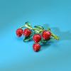 New Enamel Strawberry Brooches for Women Red Color Pin Plant Design Cute High Quality Jewellry Summer Style