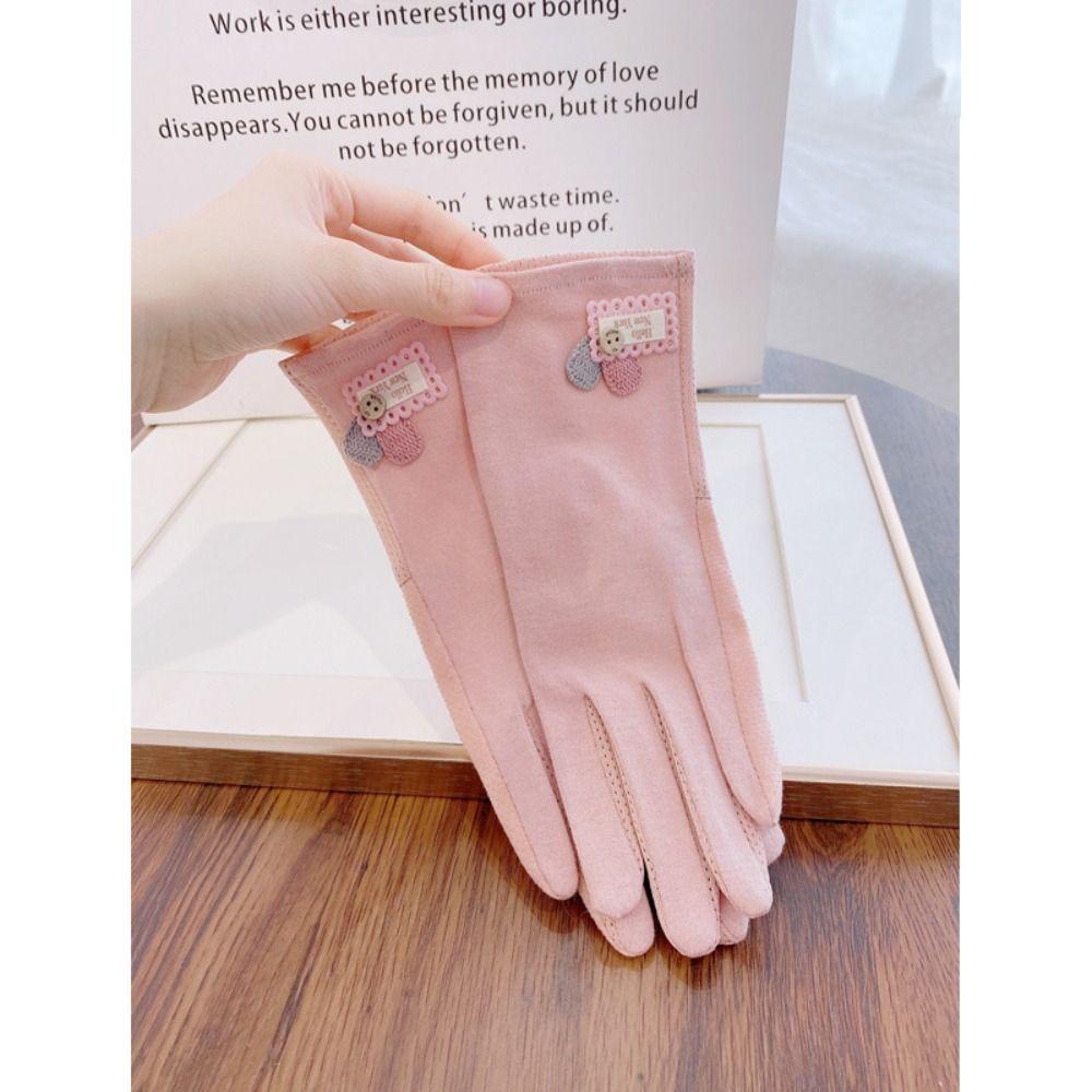 Cotton Breathable Cotton Gloves Thin Anti-Slip Gloves Fashion Sun Protection Gloves Driving