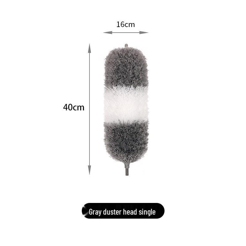 Retractable Electrostatic Feather Duster with Telescopic Pole for Household Dusting and Crevice Cleaning