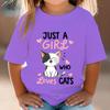 Just A Girl Who Loves Cats Tshirt Girls Harajuku Animal Summer Fashion Kids Clothes Funny Graphic Cute Cat Lover Streetwear