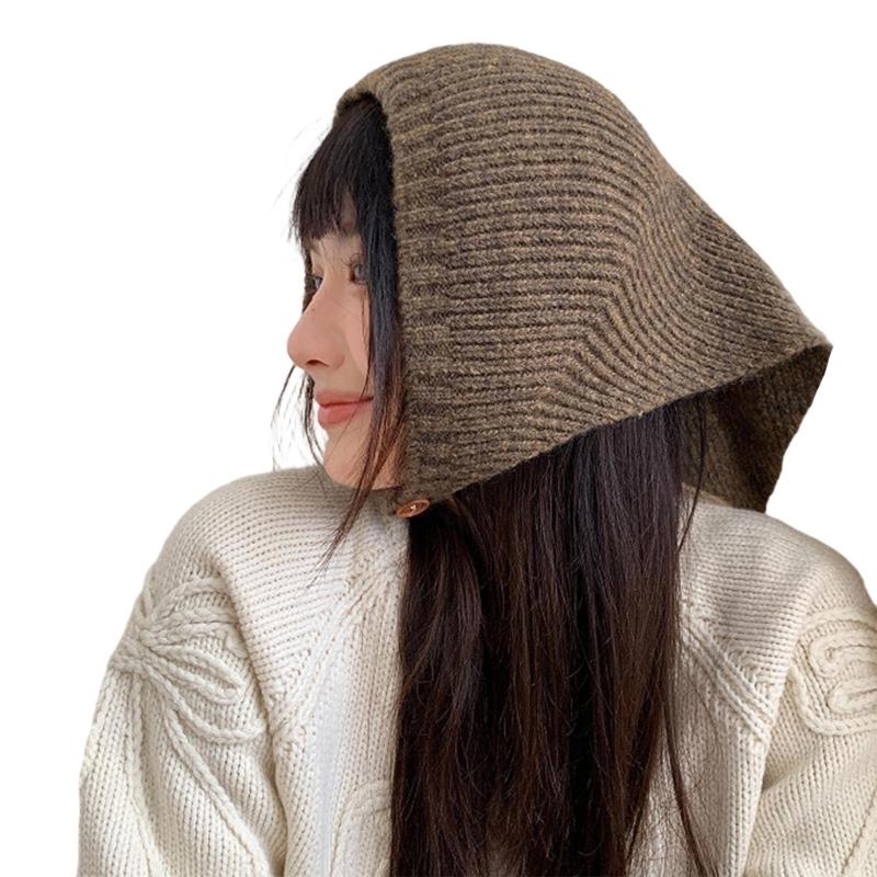 Multifunctional Color Knit Scarf Headwear For Daily Use And Travel