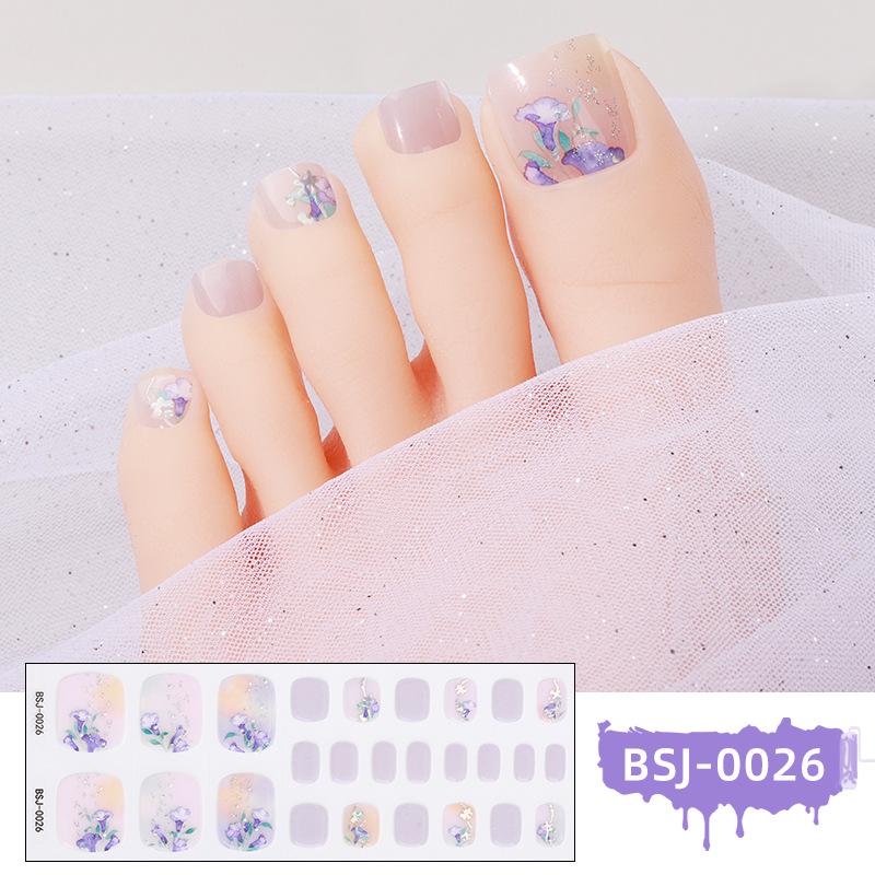 New Gel Manicure Stickers Toe Stickers Waterproof Hot Stamping Semi-cured Nail Stickers